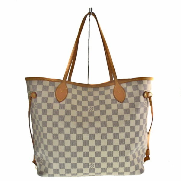 21 931 2 Louis Vuitton Neverfull MM Tote Bag Damier Canvas White