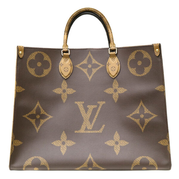 21 9663 1 Louis Vuitton On the Go GM 2WAY Bag Monogram Brown Beige