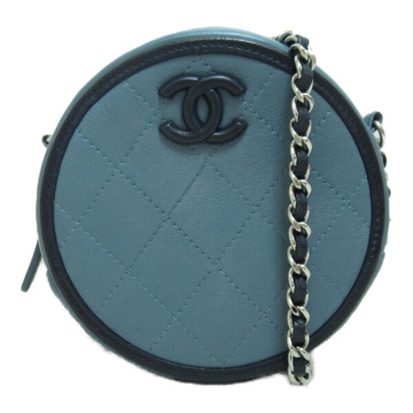 2100301111639 3 CHANEL Chain Shoulder Bag Lambskin Blue