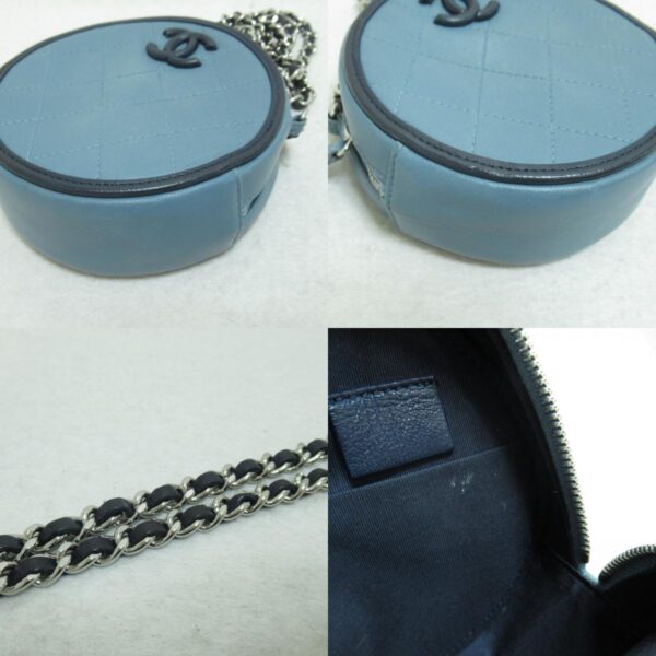 2100301111639 7c CHANEL Chain Shoulder Bag Lambskin Blue