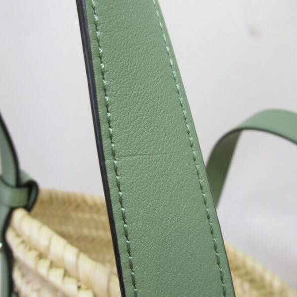 2100301119185 8 Loewe Basket Calf Balm Leaf Tote Bag Green Natural