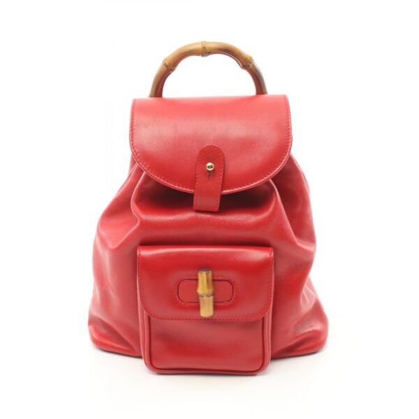 2100301124912 1 Gucci Bamboo Rucksack Backpack Red