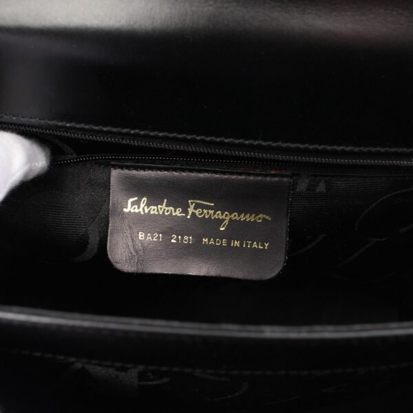 2100301134898 4 Salvatore Ferragamo Gancini Leather Handbag Black