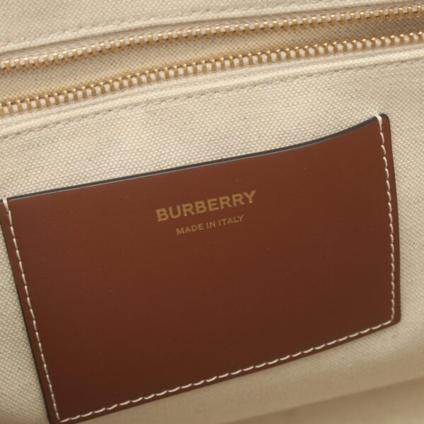 2100301141995 4 Burberry Canvas Leather Tote Bag Beige Brown