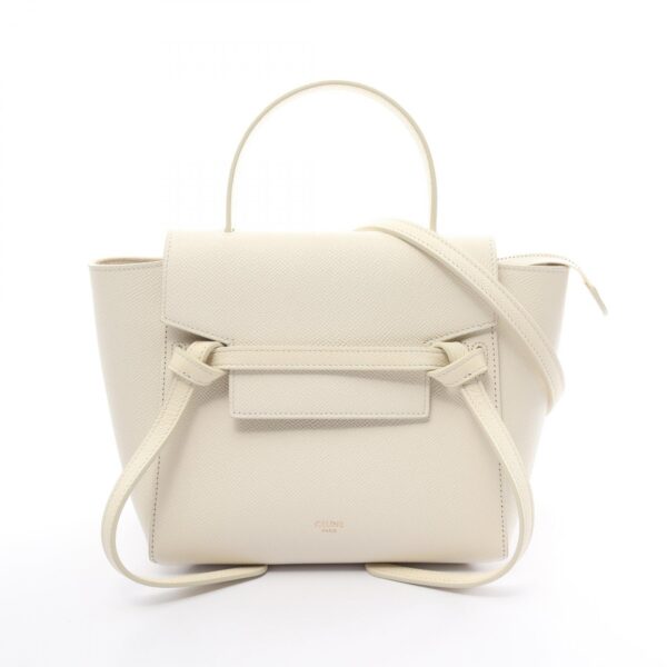 2100301142374 1 Celine Belt Nano Leather Handbag White