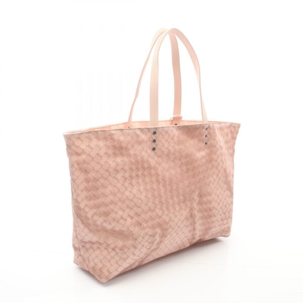 2100301143609 2 Bottega Veneta Intreccio Lusion Nylon Leather Medium Tote Bag Pink