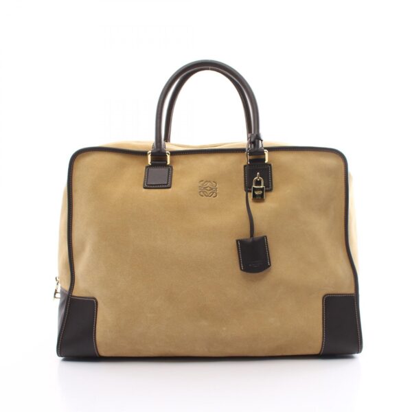 2100301145061 1 Loewe Amazona 50 Suede Leather Bag Beige Brown