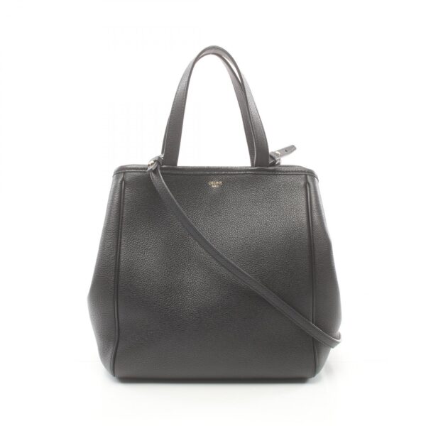 2100301148772 1 Celine Small Fold Cover Leather Tote Bag Black