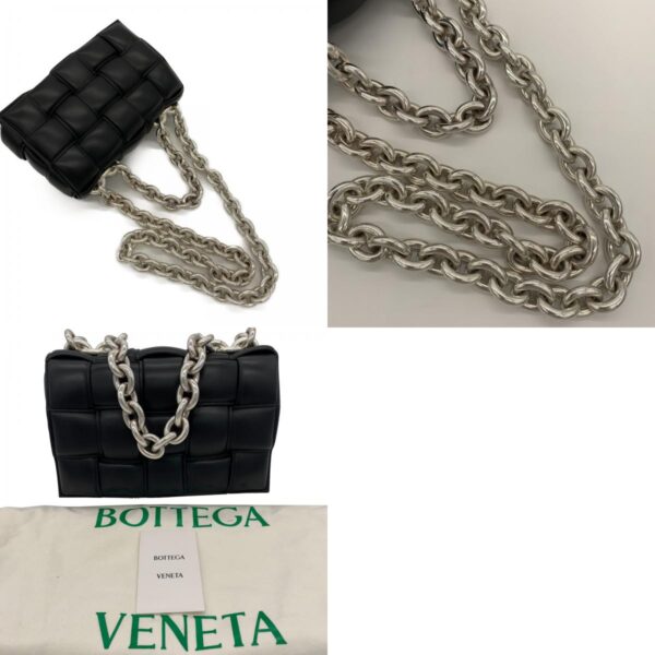 2101217095860 07c Bottega Veneta Leather Shoulder Bag Black