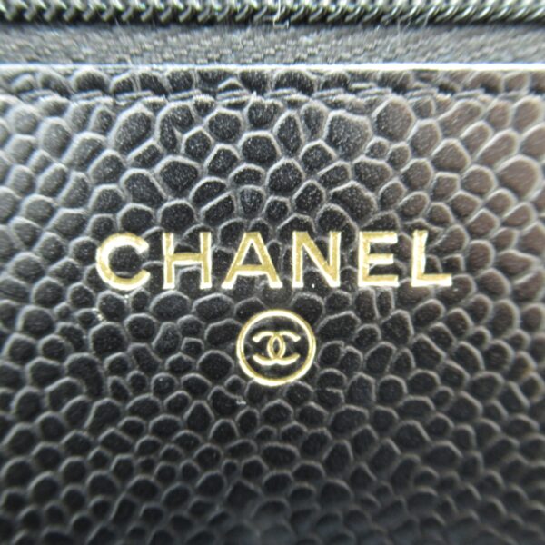 2101217317153 10 CHANEL Chain Wallet Shoulder Bag Caviar Skin Black