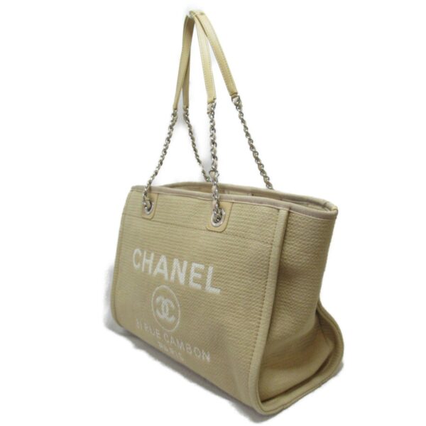 2101217330077 4 CHANEL Deauville Tote MM Tote Bag Canvas Beige