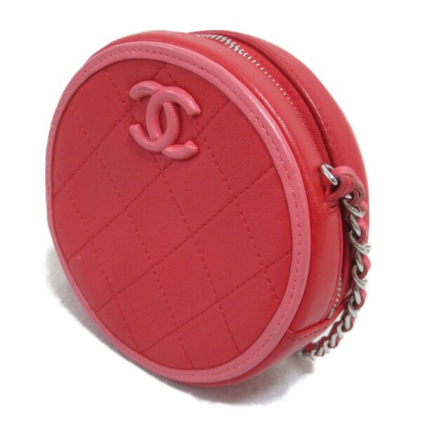 2101217333856 3 CHANEL Chain Shoulder Bag Leather Red Pink