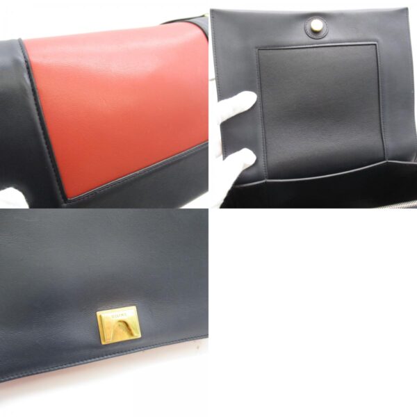 2101217364836 9c Celine Leather Shoulder Bag Red Navy