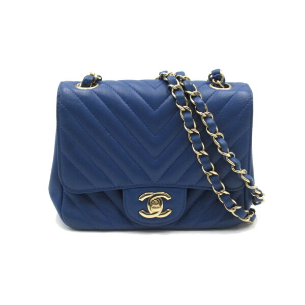 2101217369268 1 CHANEL V Stitch Chain Shoulder Bag Lambskin Blue