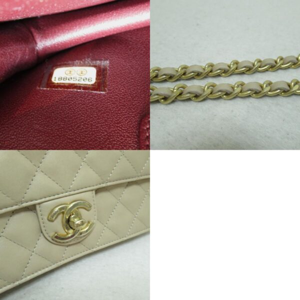 2101217369435 13c CHANEL Matelasse Chain Shoulder Bag Lambskin Beige