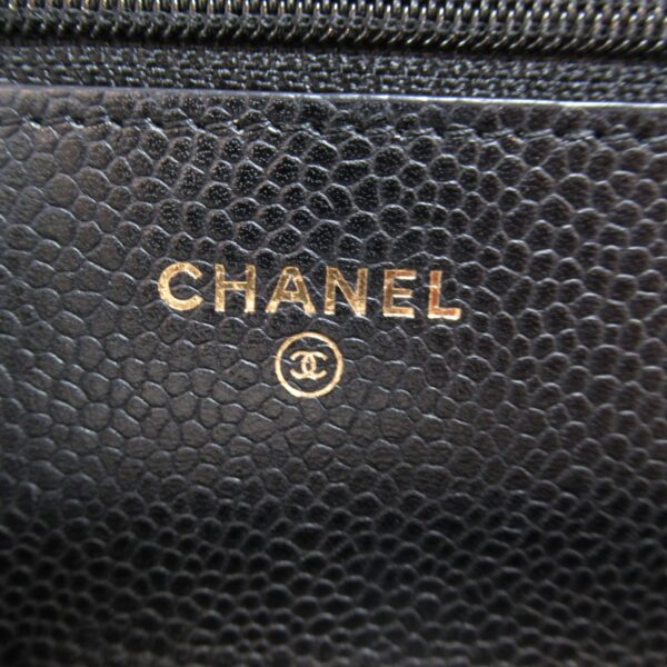 2101217378420 10 CHANEL Chain Wallet Shoulder Bag Caviar Skin Black