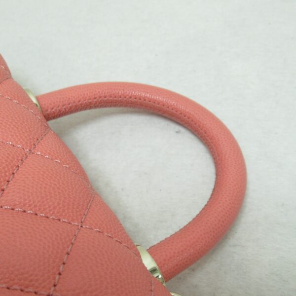 2101217383325 7 CHANEL Coco Handle Matelasse Chain Shoulder Bag Caviar Skin Pink