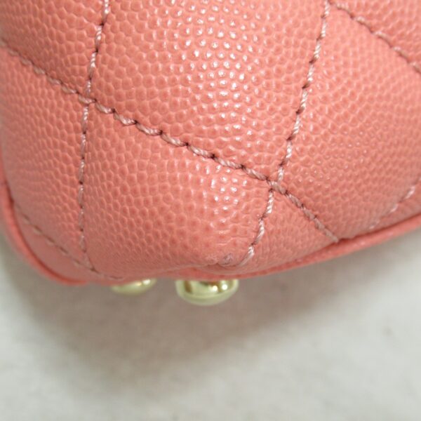 2101217383325 9 CHANEL Coco Handle Matelasse Chain Shoulder Bag Caviar Skin Pink