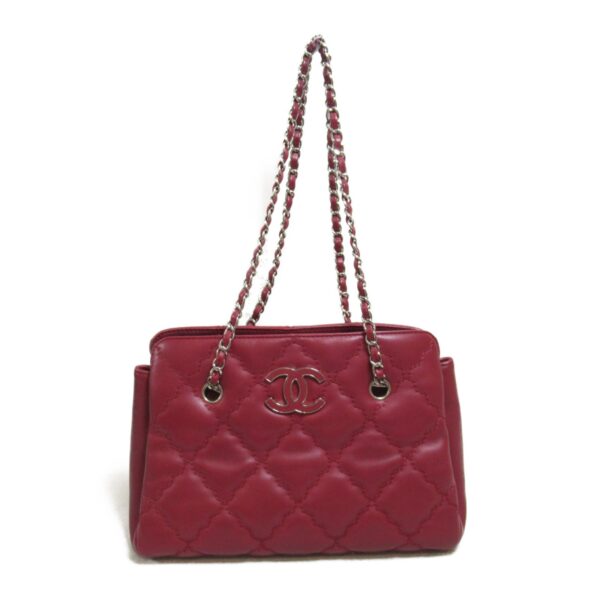 2101217383370 2 CHANEL Ultra Stitch Chain Shoulder Bag Leather Red