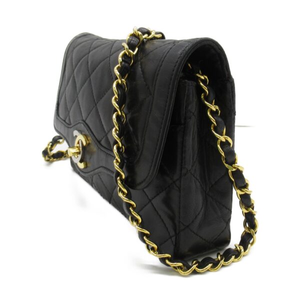 2101217386852 2 CHANEL Chain Shoulder Bag Lambskin Black