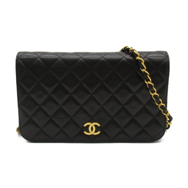 2101217412209 1 CHANEL Push Lock Matelasse Chain Shoulder Bag Lambskin Black