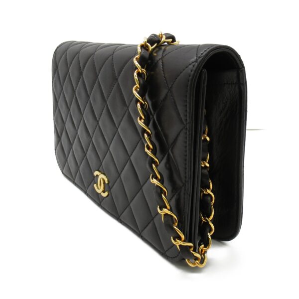 2101217412209 2 CHANEL Push Lock Matelasse Chain Shoulder Bag Lambskin Black