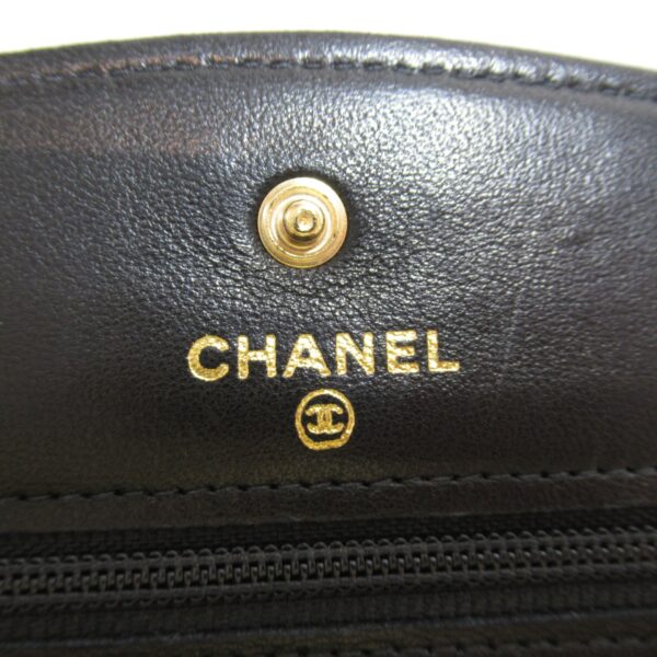 2101217412315 10 CHANEL Chain Wallet Shoulder Bag Caviar Skin Black