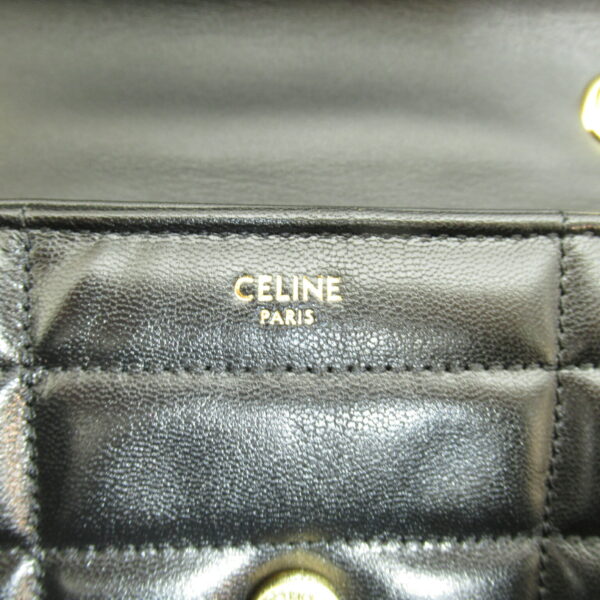 2101217468886 6 Celine Monochrome Lambskin Chain Shoulder Bag Black