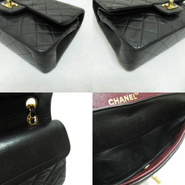 2101217491952 7c CHANEL Matelasse W Flap W Chain Shoulder Bag Lambskin Black