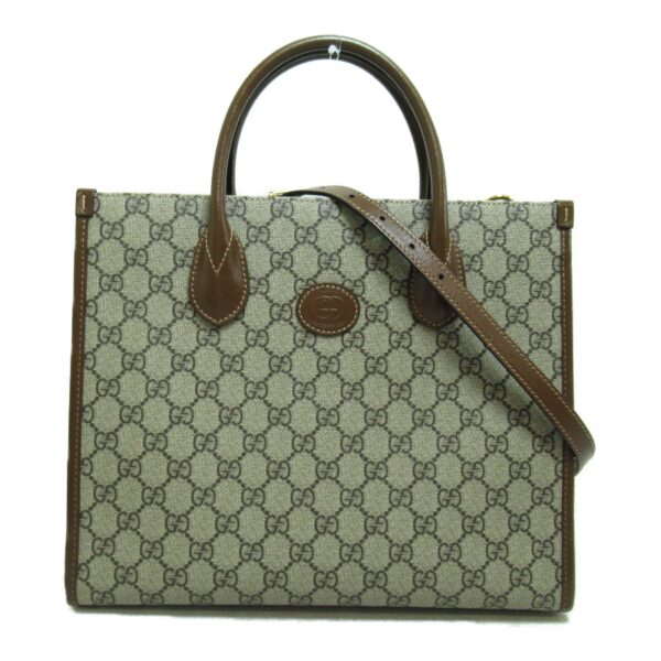 2101217499194 3 Gucci Gg Supreme Small Tote Bag Beige Brown