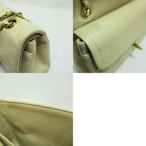 2101217510813 12c CHANEL Matelasse Chain Shoulder Bag Lambskin Beige