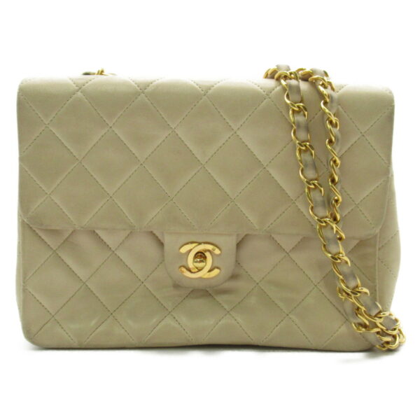 2101217515160 1 CHANEL Matelasse Chain Shoulder Bag Lambskin White Cream