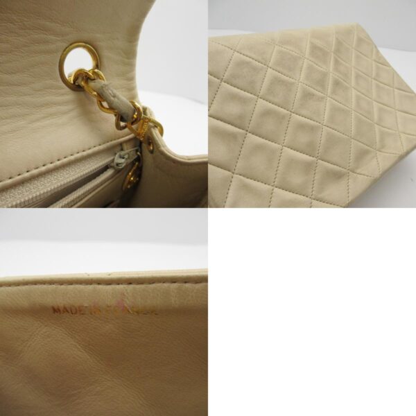 2101217515160 13c CHANEL Matelasse Chain Shoulder Bag Lambskin White Cream