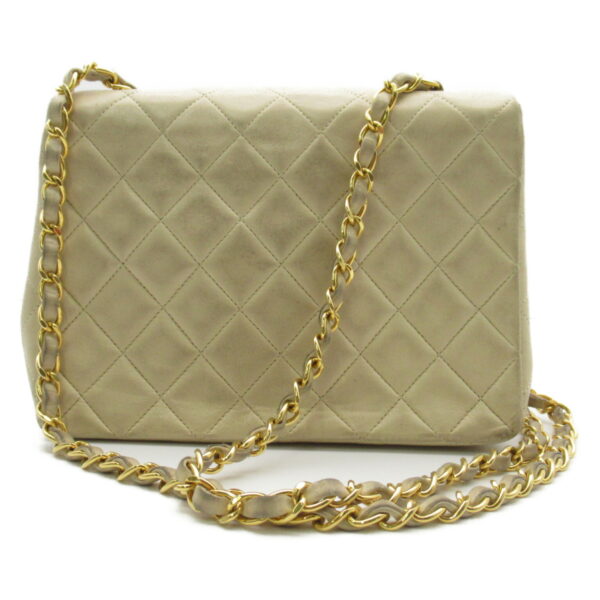 2101217515160 3 CHANEL Matelasse Chain Shoulder Bag Lambskin White Cream