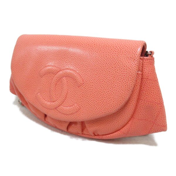 2101217515450 5 CHANEL Chain Wallet Shoulder Bag Caviar Skin Pink