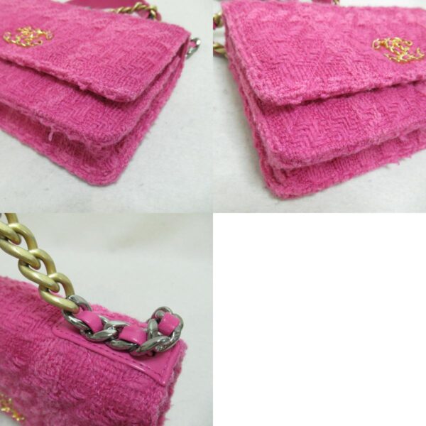 2101217530248 8c CHANEL Chain Wallet 2way Shoulder Bag Leather Tweed Pink