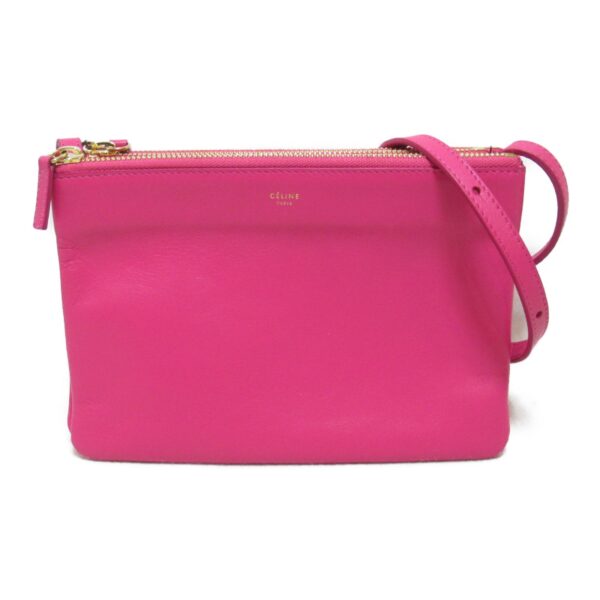 2101217533614 2 Celine Trio Leather Shoulder Bag Pink