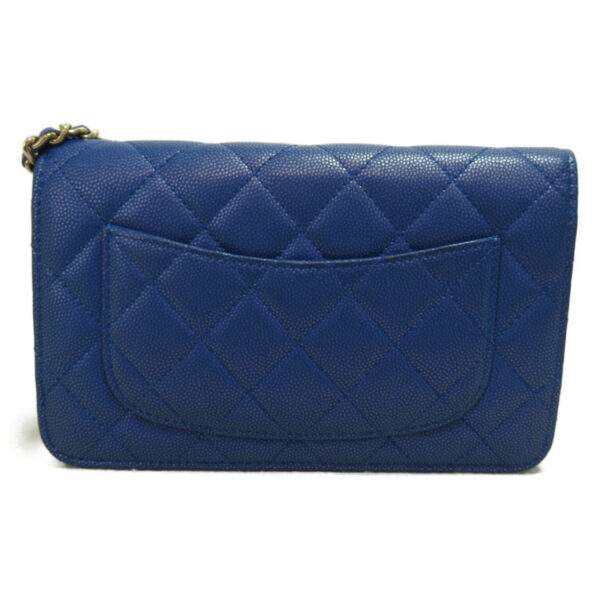 2101217536486 2 CHANEL Chain Wallet Shoulder Bag Caviar Skin Blue