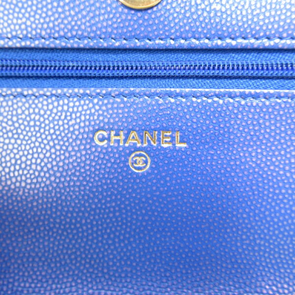 2101217536486 6 CHANEL Chain Wallet Shoulder Bag Caviar Skin Blue