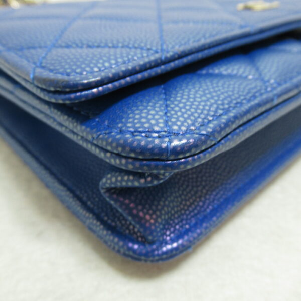 2101217536486 8 CHANEL Chain Wallet Shoulder Bag Caviar Skin Blue