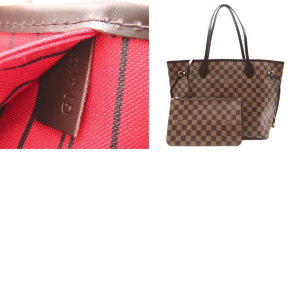 2101217536554 10c Louis Vuitton Neverfull MM Tote Bag Damier Brown