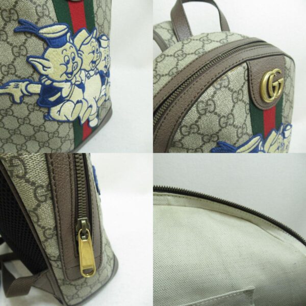 2101217544191 10c Gucci Three Little Pigs Gg Supreme Rucksack Brown Beige