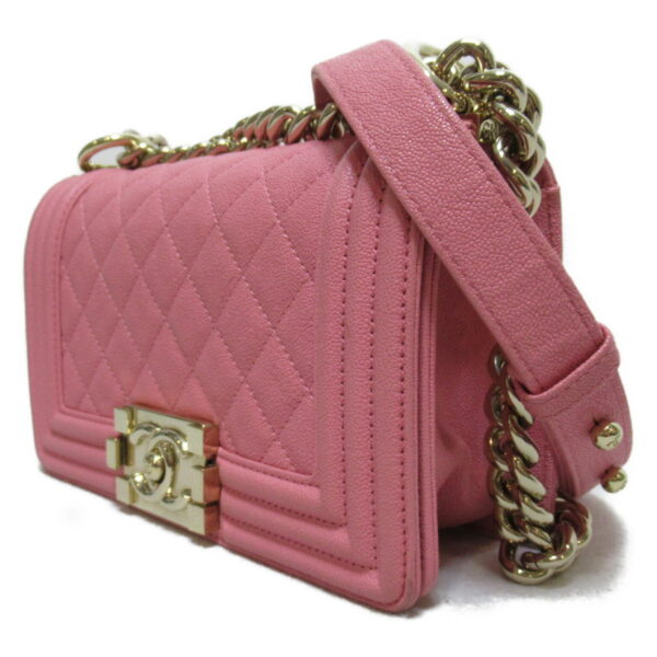 2101217569620 3 CHANEL Boy Chanel Chain Shoulder Bag Caviar Skin Pink