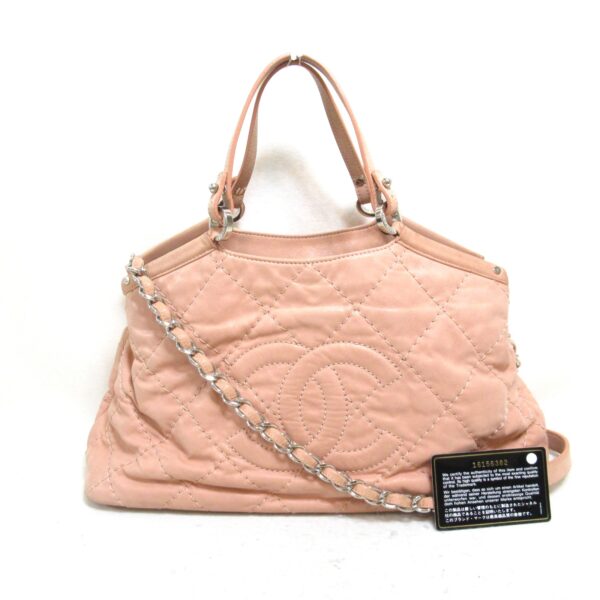 2101217573672 2 CHANEL 2way Shoulder Bag Leather Pink