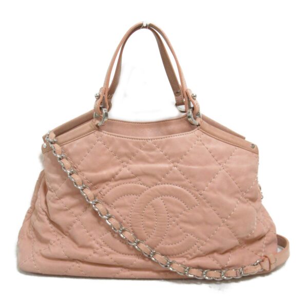 2101217573672 3 CHANEL 2way Shoulder Bag Leather Pink