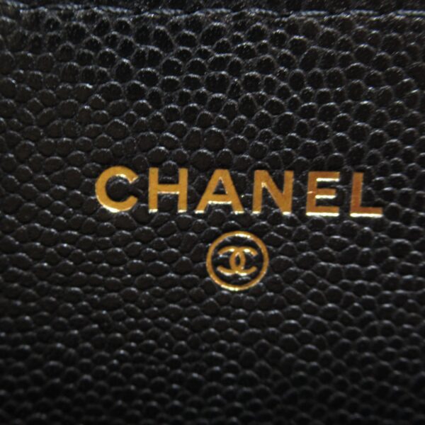 2101217583015 9 CHANEL Matelasse Chain Phone Case Wallet Shoulder Bag Caviar Skin Black