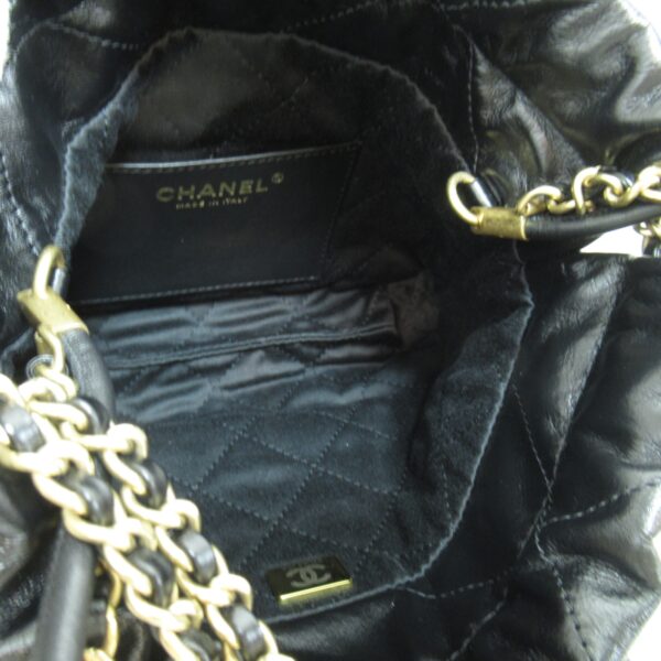 2101217585330 2 CHANEL 22 Line Chain Shoulder Bag Calf Black