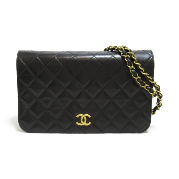 2101217620765 3 CHANEL Push Lock Matelasse Chain Shoulder Bag Lambskin Black