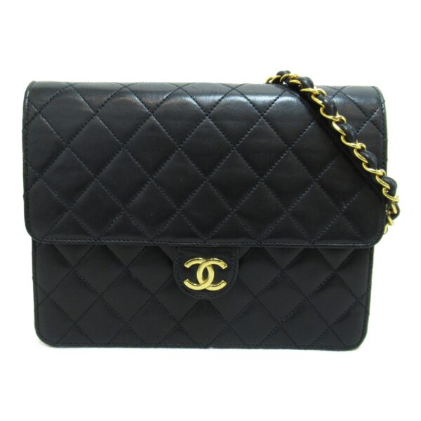 2101217620871 4 CHANEL Push Lock Matelasse Chain Shoulder Bag Lambskin Black