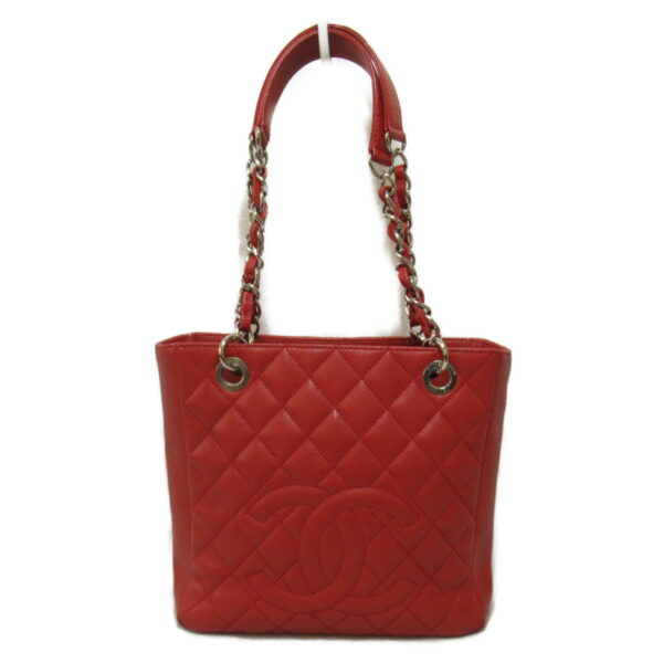 2101217623490 1 CHANEL Chain Tote Bag Caviar Skin Red